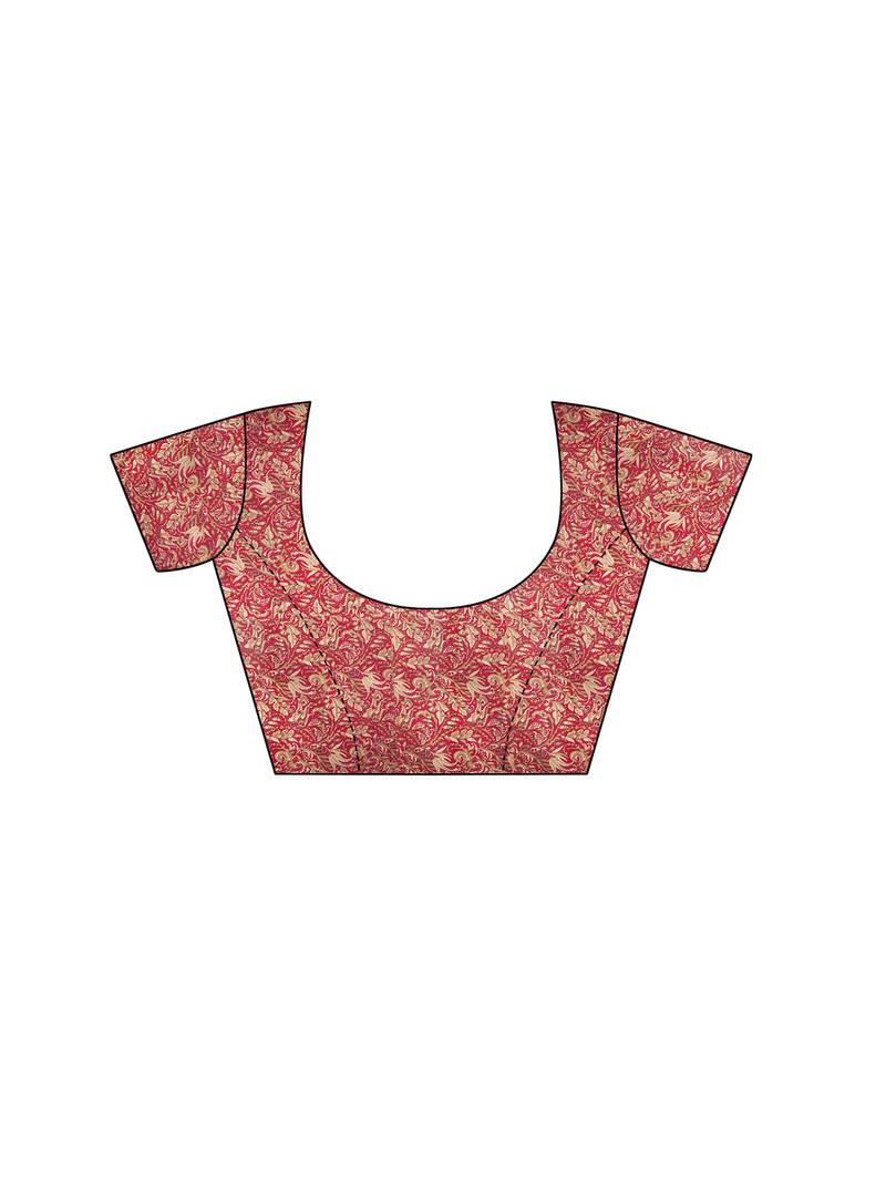 Blue Printed Kalamkari Sarees With Blouse