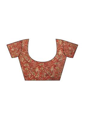 Black Printed Kalamkari Sarees With Blouse 4