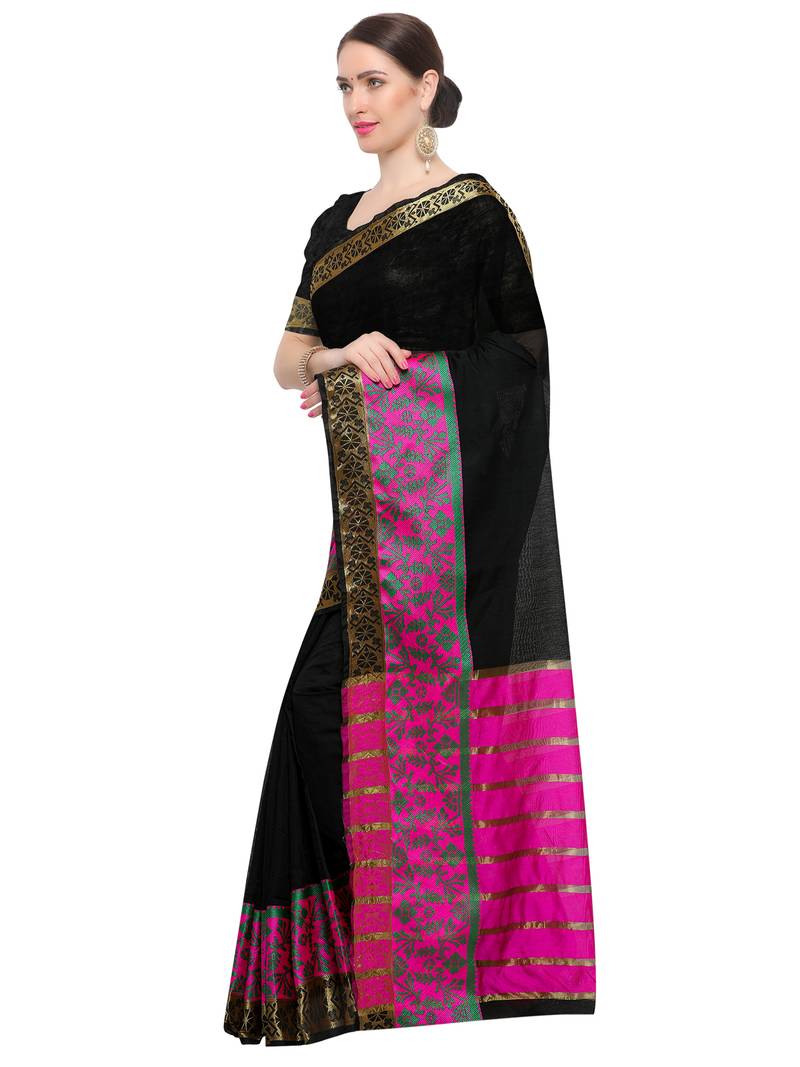 black maheshwari saree