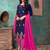 Navy-blue embroidered chanderi salwar with dupatta