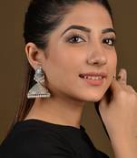 German Silver And Pearls Filigree Jhumka