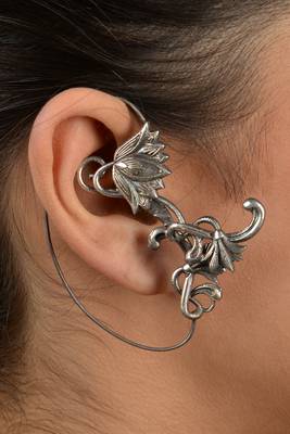 German Silver Flower Ear Cuff 2