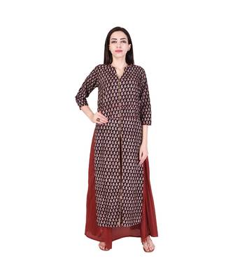 Tiny Paisley' Printed long Black Jacket with skirt 2