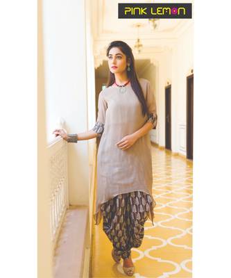 Assymetrical Top with printed Dhoti Pants (combo of 2) 1