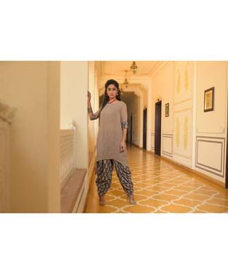 Assymetrical Top with printed Dhoti Pants (combo of 2) 2