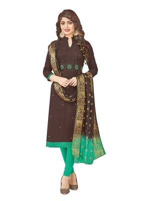 Brown hand embroidery cotton salwar 1
