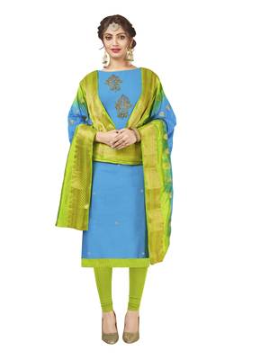 Blue Hand Embroidery Cotton Salwar 1