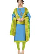 Blue Hand Embroidery Cotton Salwar