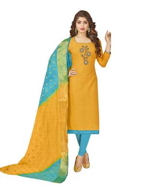 Yellow Hand Embroidery Cotton Salwar 1