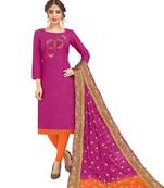 Pink Hand Embroidery Cotton Salwar