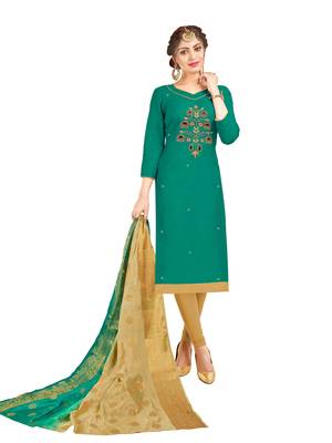 Green Hand Embroidery Cotton Salwar 1