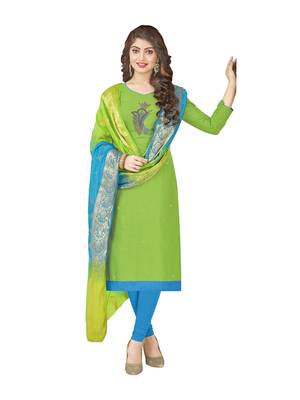 Green Hand Embroidery Cotton Salwar 1