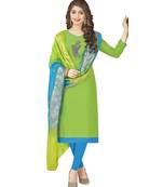 Green Hand Embroidery Cotton Salwar