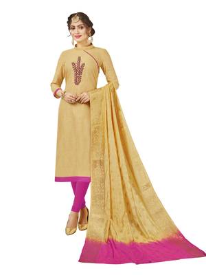 Beige Hand Embroidery Cotton Salwar 1