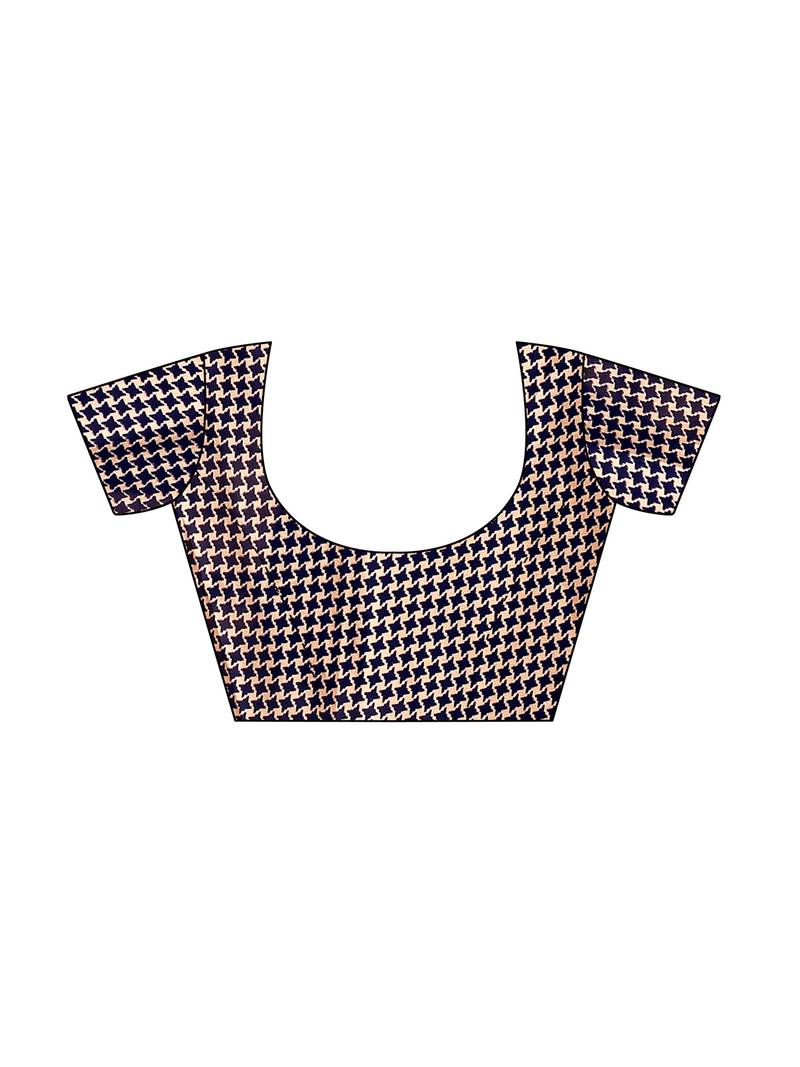 Peach Printed Shimmer Sarees With Blouse