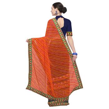 Multicolor embroidered georgette saree with blouse 3