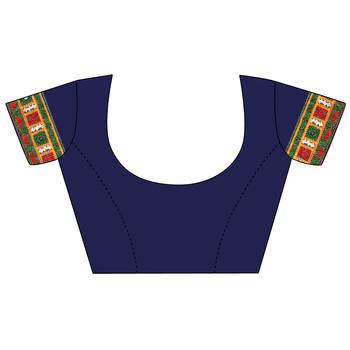 Multicolor embroidered georgette saree with blouse 5