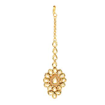 Gold Onyx Maang Tikka 1