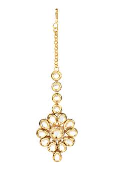 Gold Onyx Maang Tikka