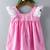 Pink printed blended cotton kids frock