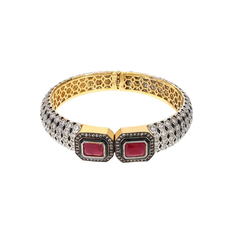Red Stone Victorian Cubic Zirconia Bracelets