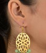 Gold Filigree Mint Beaded Earrings
