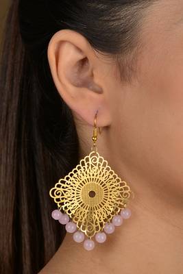 Gold Filigree Beaded Earrings 1