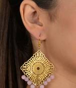 Gold Filigree Beaded Earrings