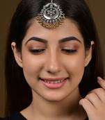 German Silver Flower Chaand Maangtikka