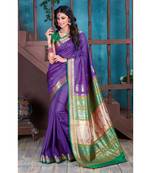 Ultra Violet woven silk blend saree with blouse