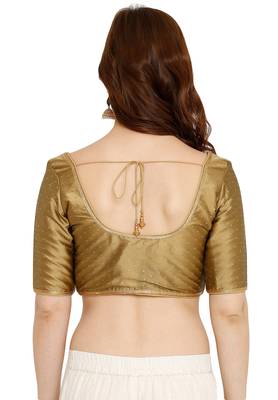 Copper Dupion Silk Readymade Padded Saree Blouse 2