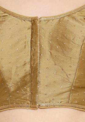 Copper Dupion Silk Readymade Padded Saree Blouse 4