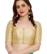 Gold Dupion Silk Readymade Padded Saree Blouse