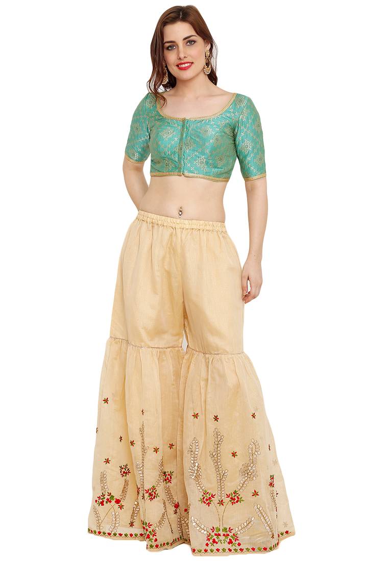 Women's Pista Colour Pure Silk Readymade Blouse