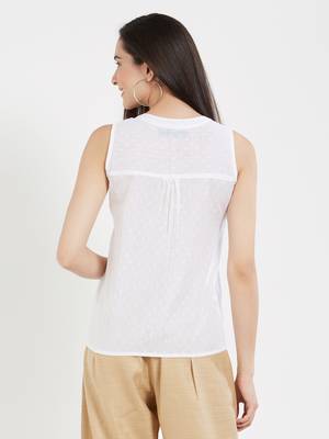 White plain cotton tops 2