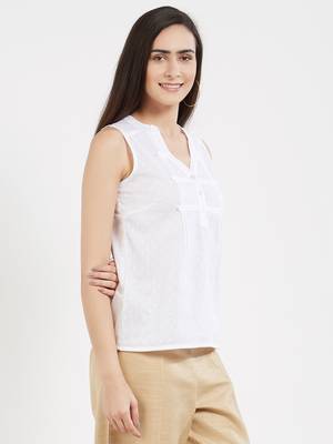 White plain cotton tops 4