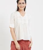 Off white plain cotton tops