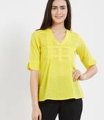 Yellow plain cotton tops