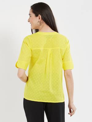 Yellow plain cotton tops 2