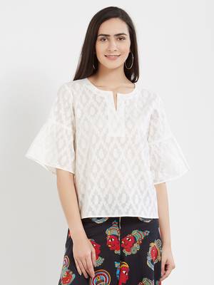 Off white plain cotton tops 1