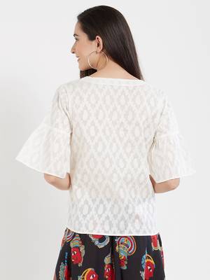 Off white plain cotton tops 2