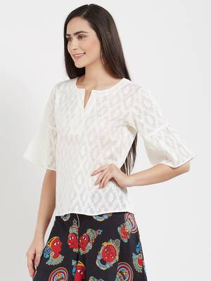 Off white plain cotton tops 4