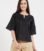 Black plain cotton tops