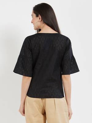 Black plain cotton tops 2