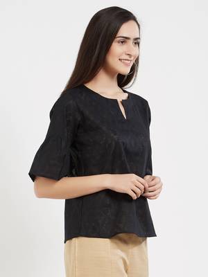 Black plain cotton tops 4