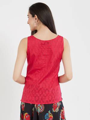 Pink plain cotton tops 2
