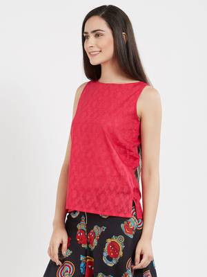 Pink plain cotton tops 3