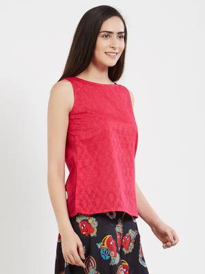 Pink plain cotton tops 4
