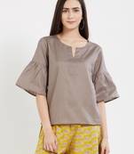 Grey plain cotton tops