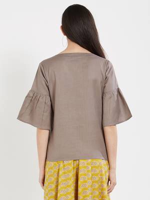 Grey plain cotton tops 2